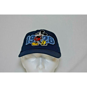 Disney Mickey Mouse Youth Hat Navy Blue Embroidered Adjustable Ball Cap 1928